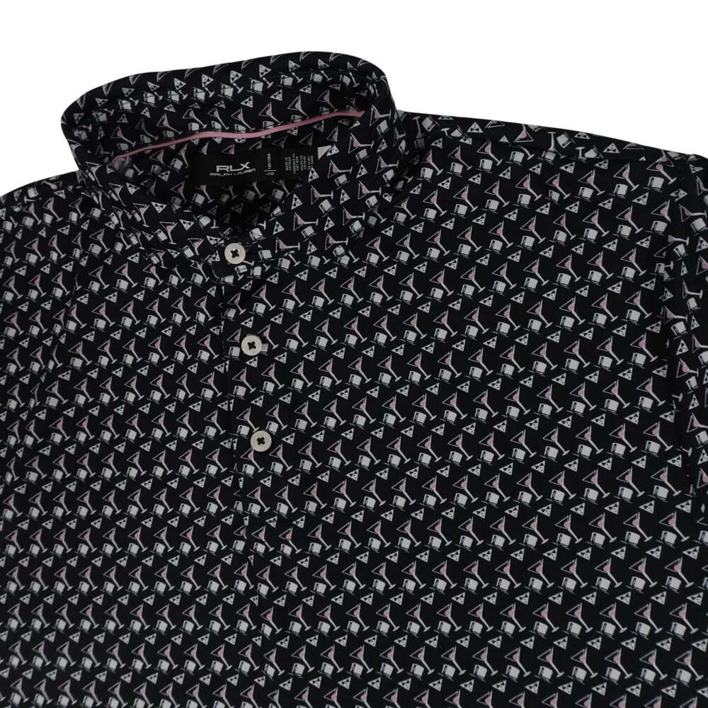 Ralph Lauren RLX Martini Tux Bowtie Geometric Performance Golf Polo Men's Large